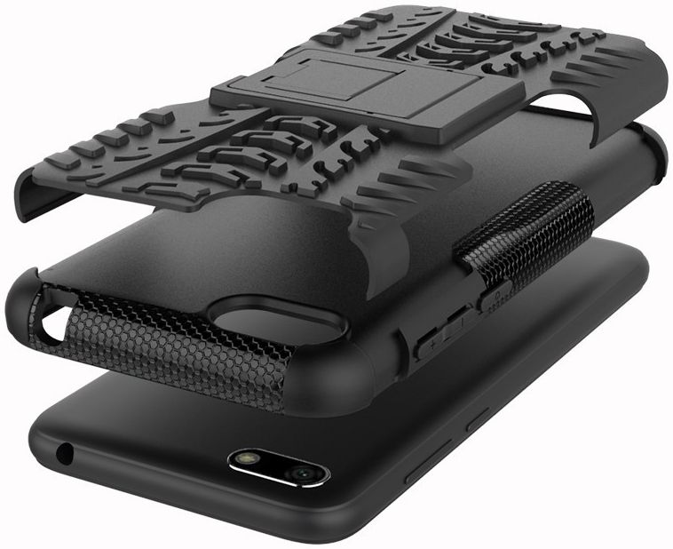 Huawei Y5 (2018) Hybride Kickstand Hoesje Zwart afbeelding 8