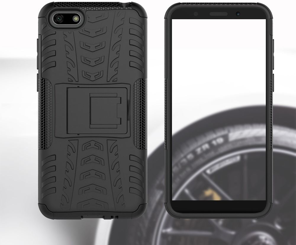 Huawei Y5 (2018) Hybride Kickstand Hoesje Zwart afbeelding 9