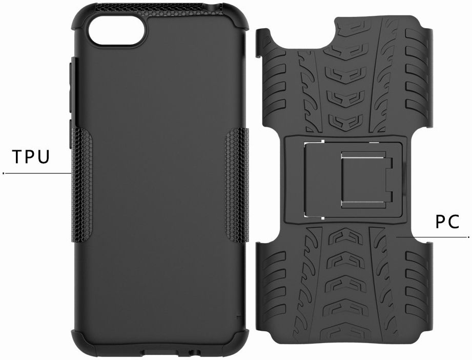 Huawei Y5 (2018) Hybride Kickstand Hoesje Zwart afbeelding 10