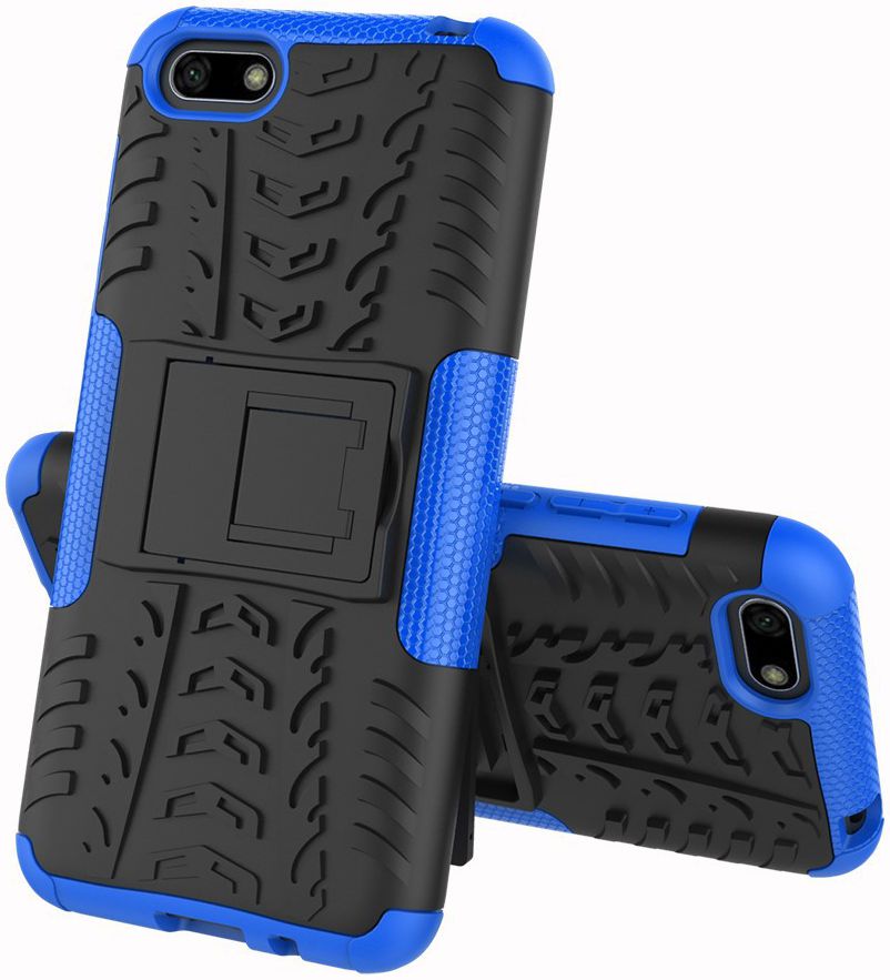 Huawei Y5 (2018) Hybride Kickstand Hoesje Blauw afbeelding 2