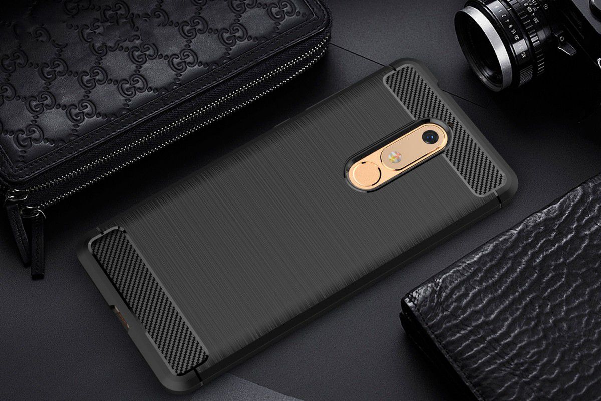 Nokia 5.1 Geborsteld TPU Hoesje Zwart afbeelding 5
