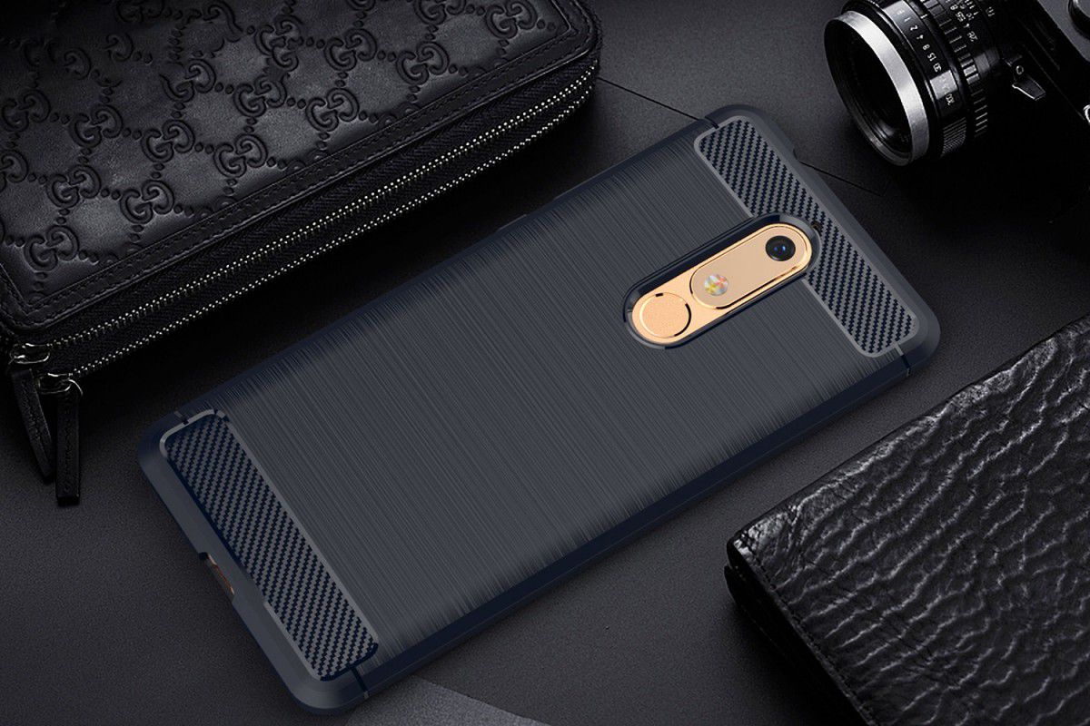 Nokia 5.1 Geborsteld TPU Hoesje Blauw afbeelding 2
