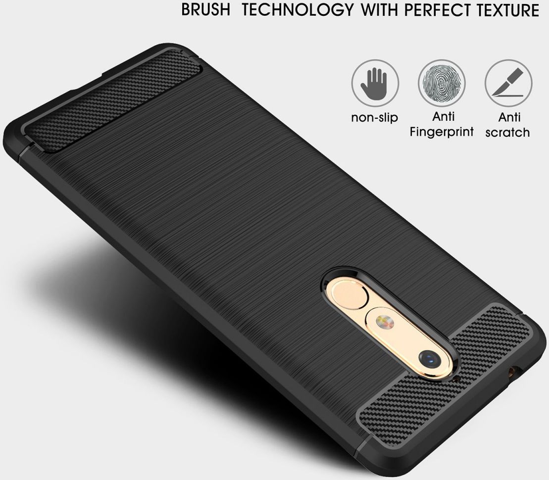 Nokia 5.1 Geborsteld TPU Hoesje Grijs afbeelding 7