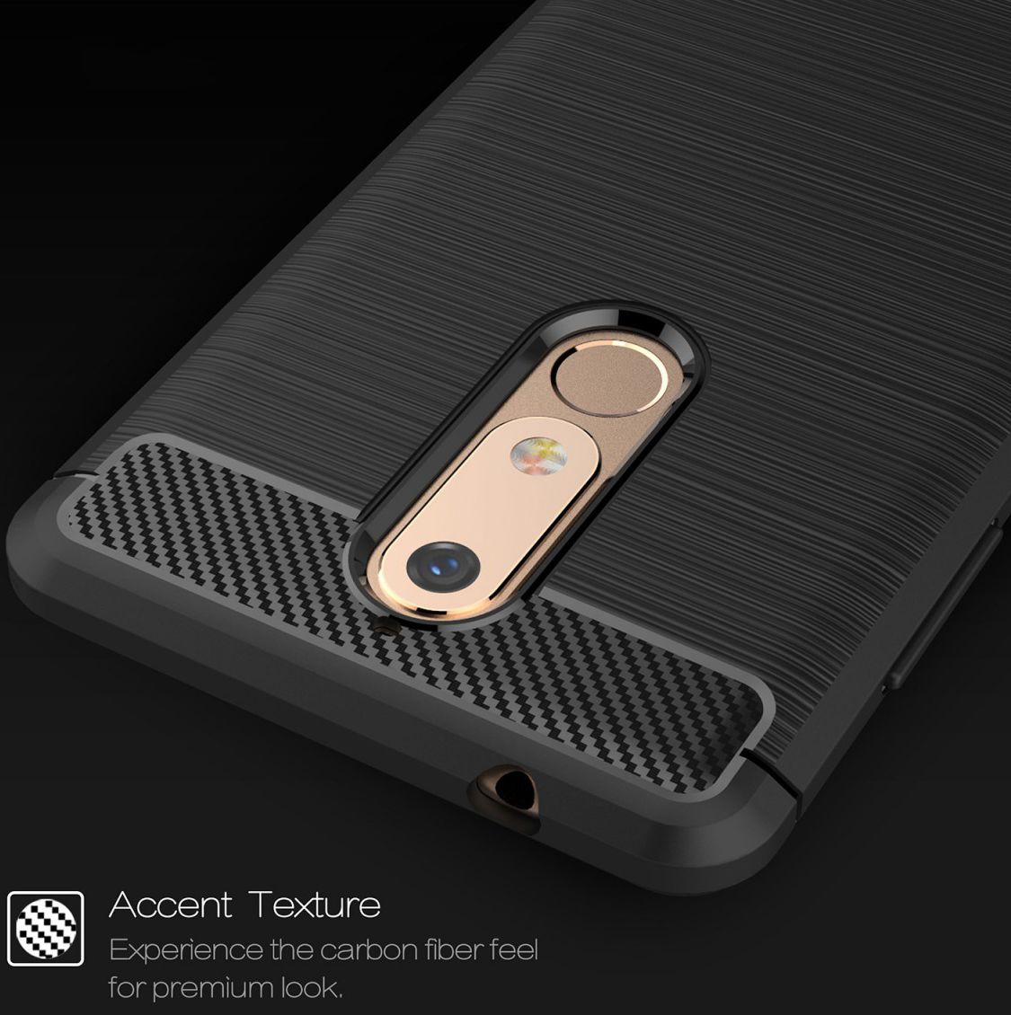 Nokia 5.1 Geborsteld TPU Hoesje Grijs afbeelding 8