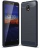 Nokia 3.1 Geborsteld TPU Hoesje Blauw