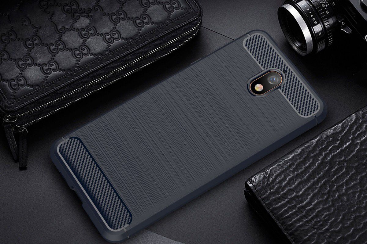 Nokia 3.1 Geborsteld TPU Hoesje Blauw afbeelding 2