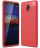 Nokia 3.1 Geborsteld TPU Hoesje Rood