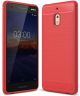 Nokia 2.1 Geborsteld TPU Hoesje Rood