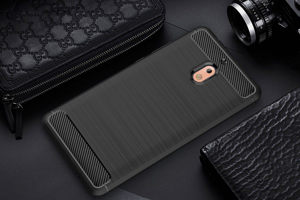 Nokia 2.1 Geborsteld TPU Hoesje Zwart afbeelding 11