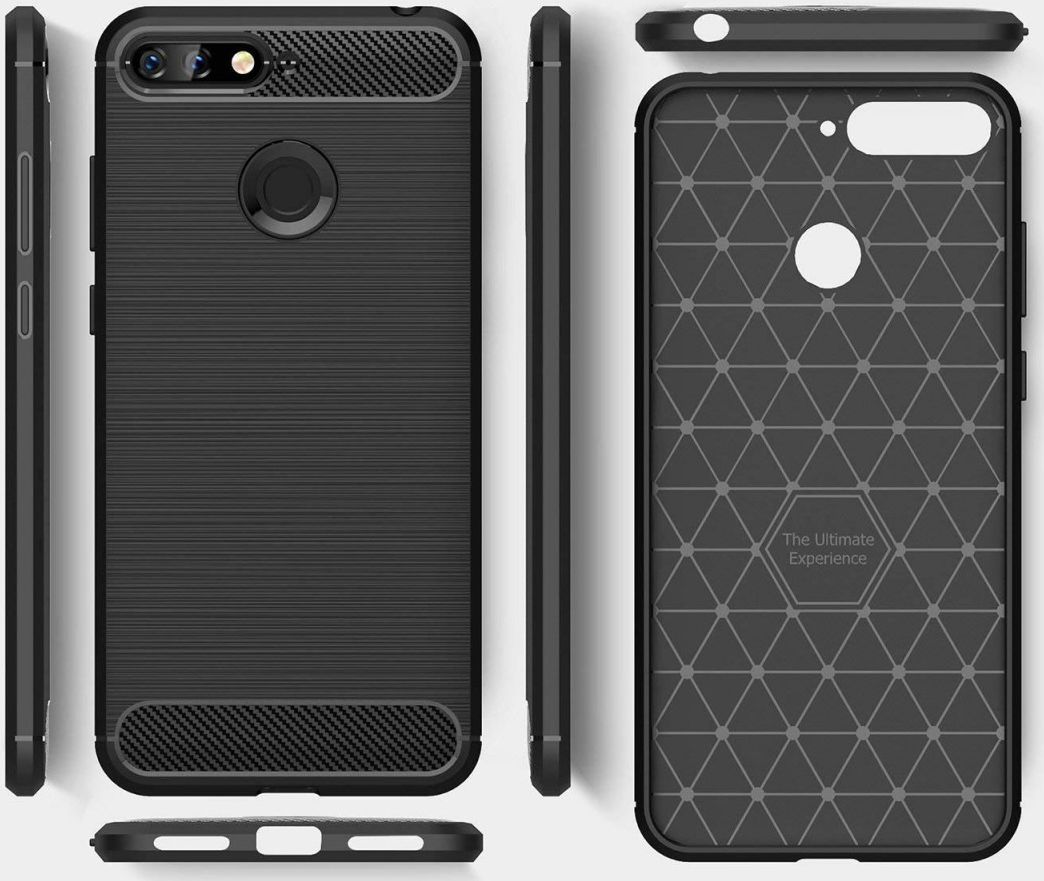 Honor 7A Geborsteld TPU Hoesje Zwart afbeelding 5