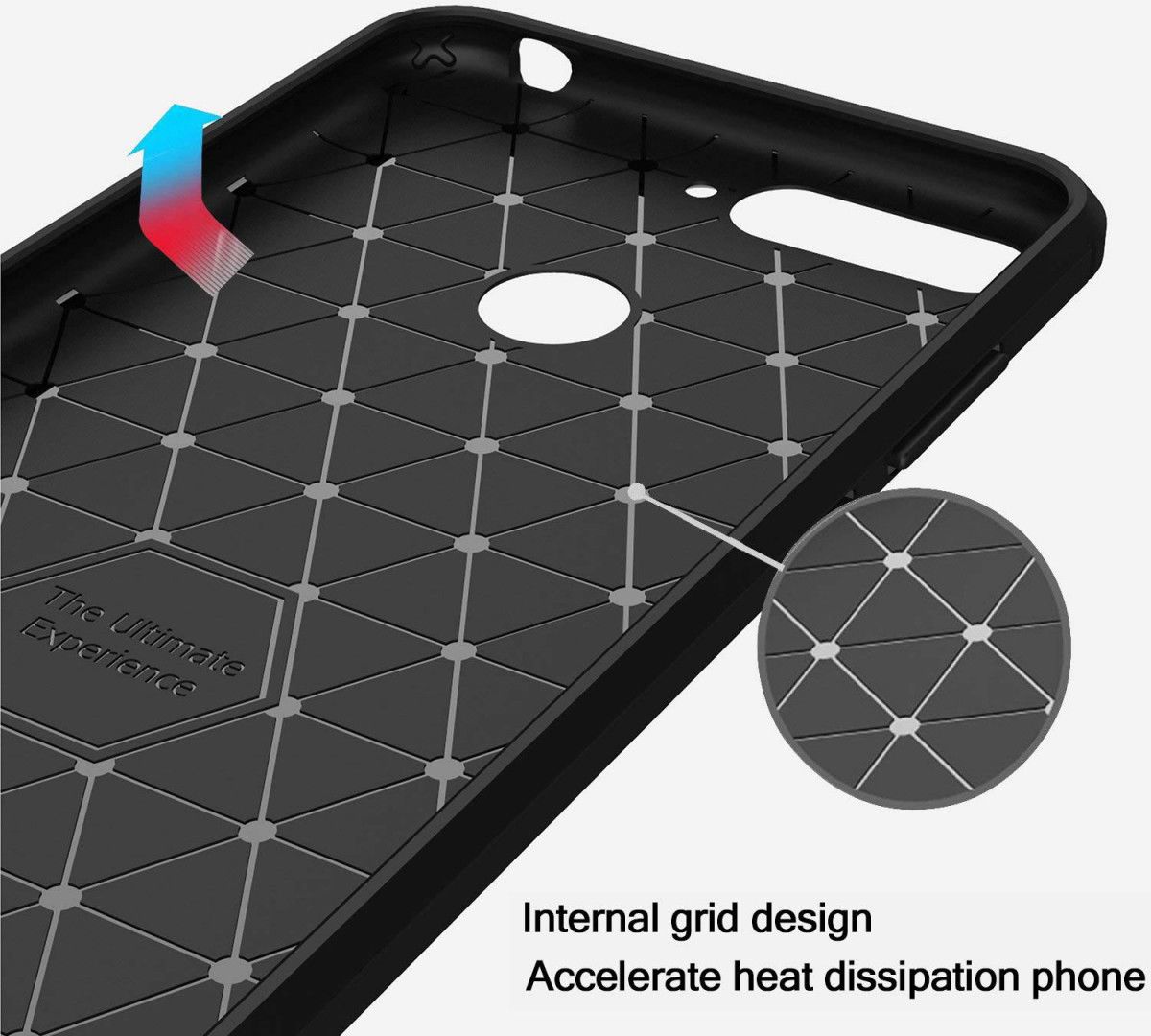 Honor 7A Geborsteld TPU Hoesje Zwart afbeelding 6
