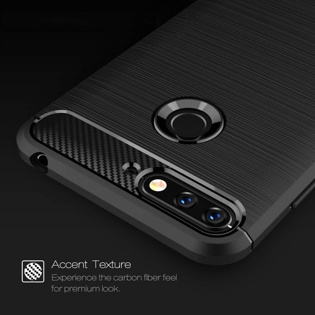 Honor 7A Geborsteld TPU Hoesje Zwart afbeelding 7
