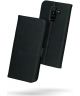Rosso Deluxe Samsung Galaxy A6 Plus Hoesje Echt Leer Book Case Zwart
