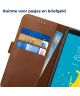 Rosso Deluxe Samsung Galaxy J6 2018 Hoesje Echt Leer Book Case Bruin
