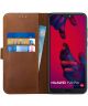 Rosso Deluxe Huawei P20 Pro Hoesje Echt Leer Book Case Bruin
