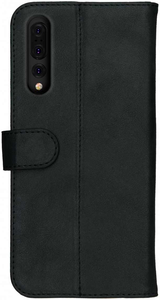 Rosso Deluxe Huawei P20 Pro Hoesje Echt Leer Book Case Zwart afbeelding 5