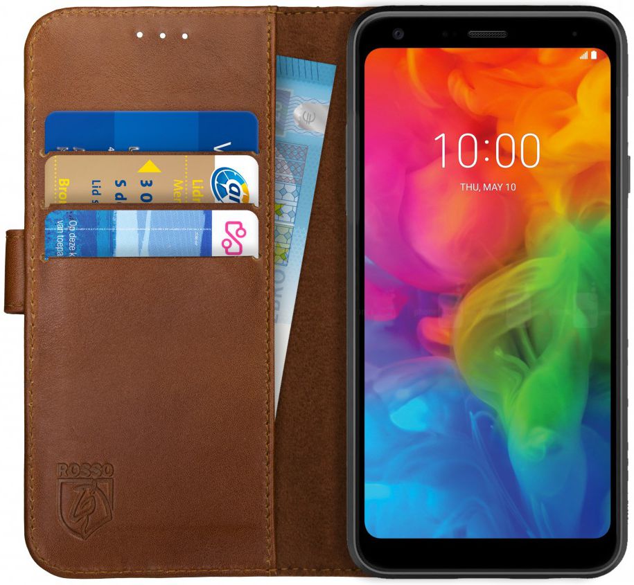 Rosso Deluxe LG Q7 Hoesje Echt Leer Book Case Bruin afbeelding 1