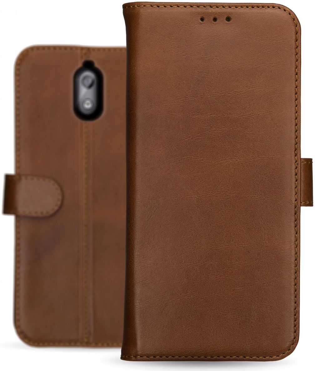Rosso Deluxe Nokia 3.1 Hoesje Echt Leer Book Case Bruin afbeelding 13