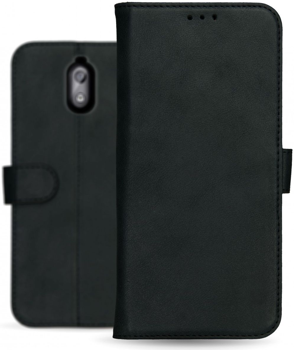 Rosso Deluxe Nokia 3.1 Hoesje Echt Leer Book Case Zwart afbeelding 13