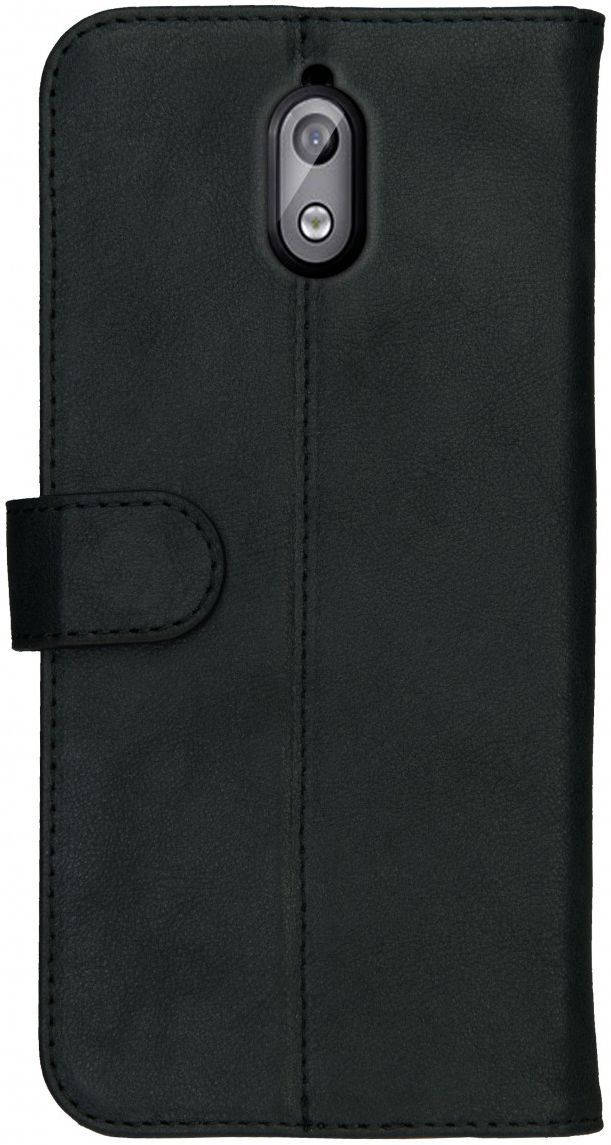 Rosso Deluxe Nokia 3.1 Hoesje Echt Leer Book Case Zwart afbeelding 4