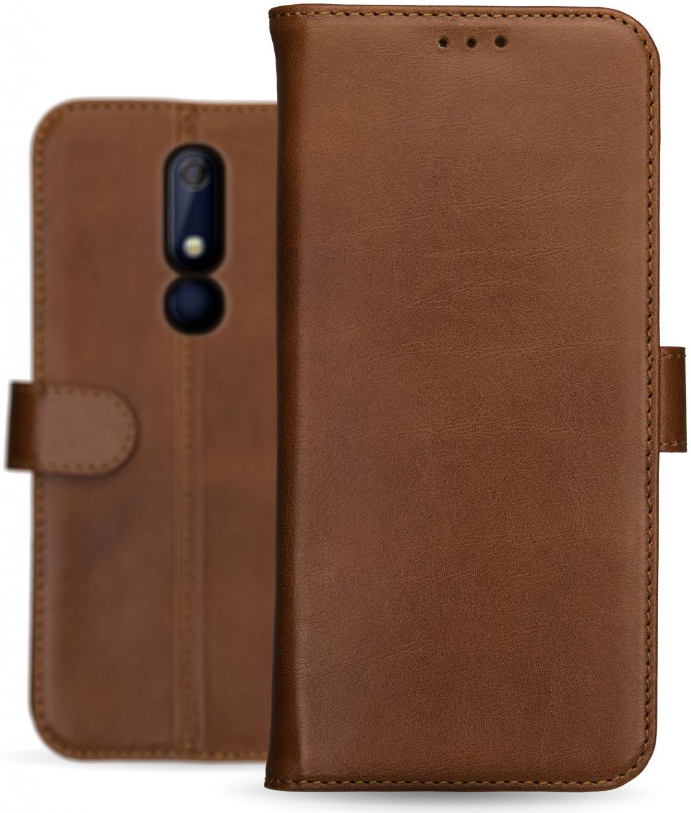 Rosso Deluxe Nokia 5.1 Hoesje Echt Leer Book Case Bruin afbeelding 13