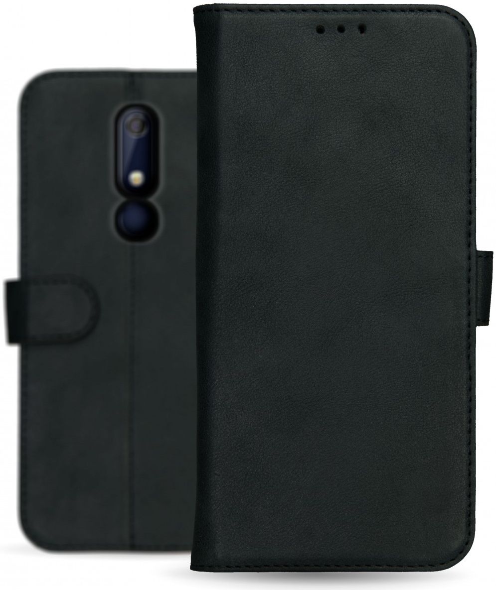 Rosso Deluxe Nokia 5.1 Hoesje Echt Leer Book Case Zwart afbeelding 14