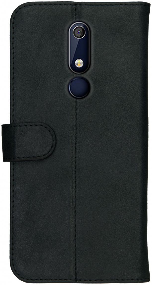 Rosso Deluxe Nokia 5.1 Hoesje Echt Leer Book Case Zwart afbeelding 5