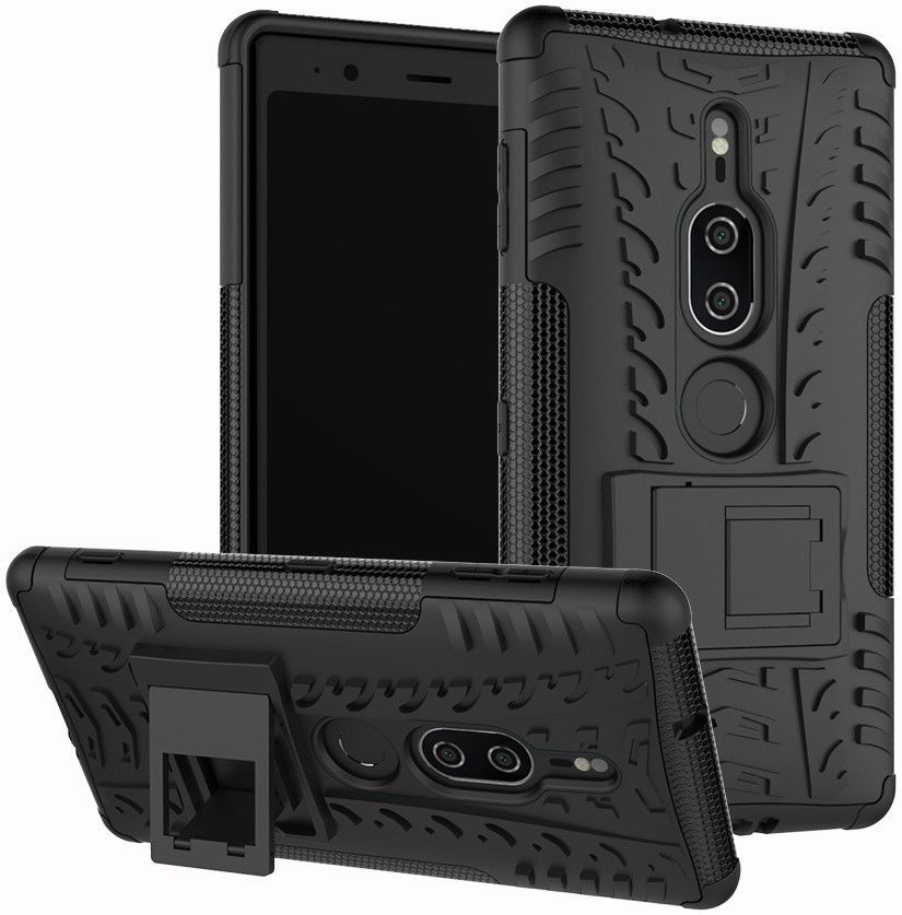 Sony Xperia XZ2 Premium Hybride Kickstand Hoesje Zwart afbeelding 1
