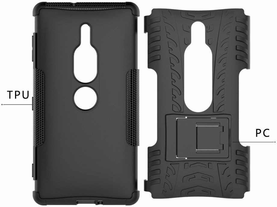 Sony Xperia XZ2 Premium Hybride Kickstand Hoesje Zwart afbeelding 10