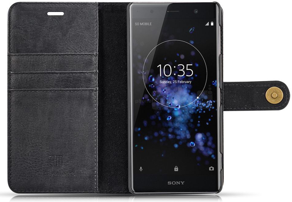 Sony Xperia XZ2 Leren Portemonnee Hoesje Zwart afbeelding 7