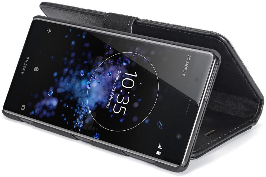 Sony Xperia XZ2 Leren Portemonnee Hoesje Zwart afbeelding 4