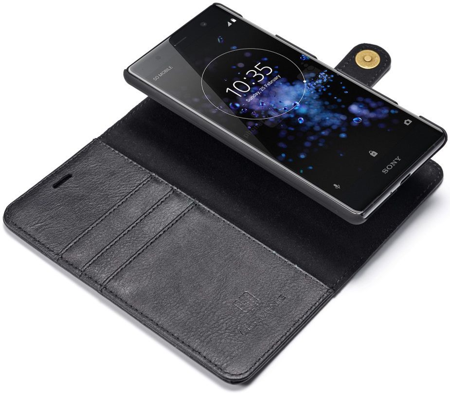 Sony Xperia XZ2 Leren Portemonnee Hoesje Zwart afbeelding 3
