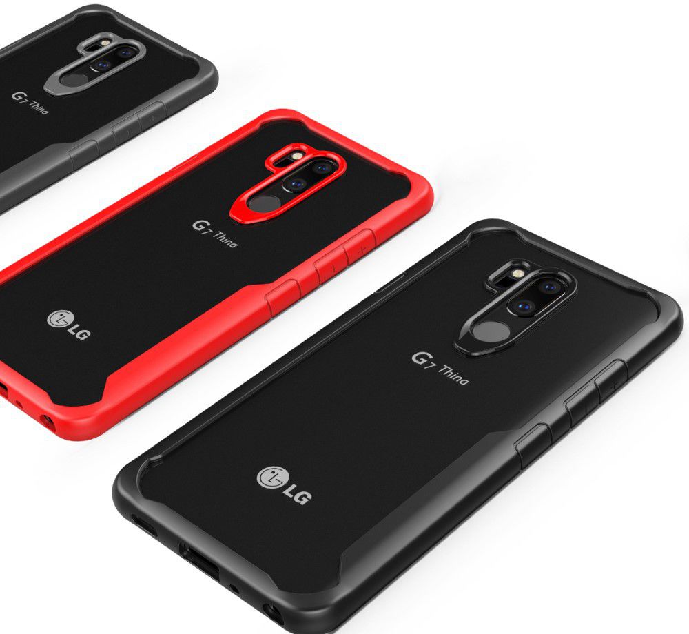 LG G7 ThinQ Hybride TPU Hoesje Zwart afbeelding 4