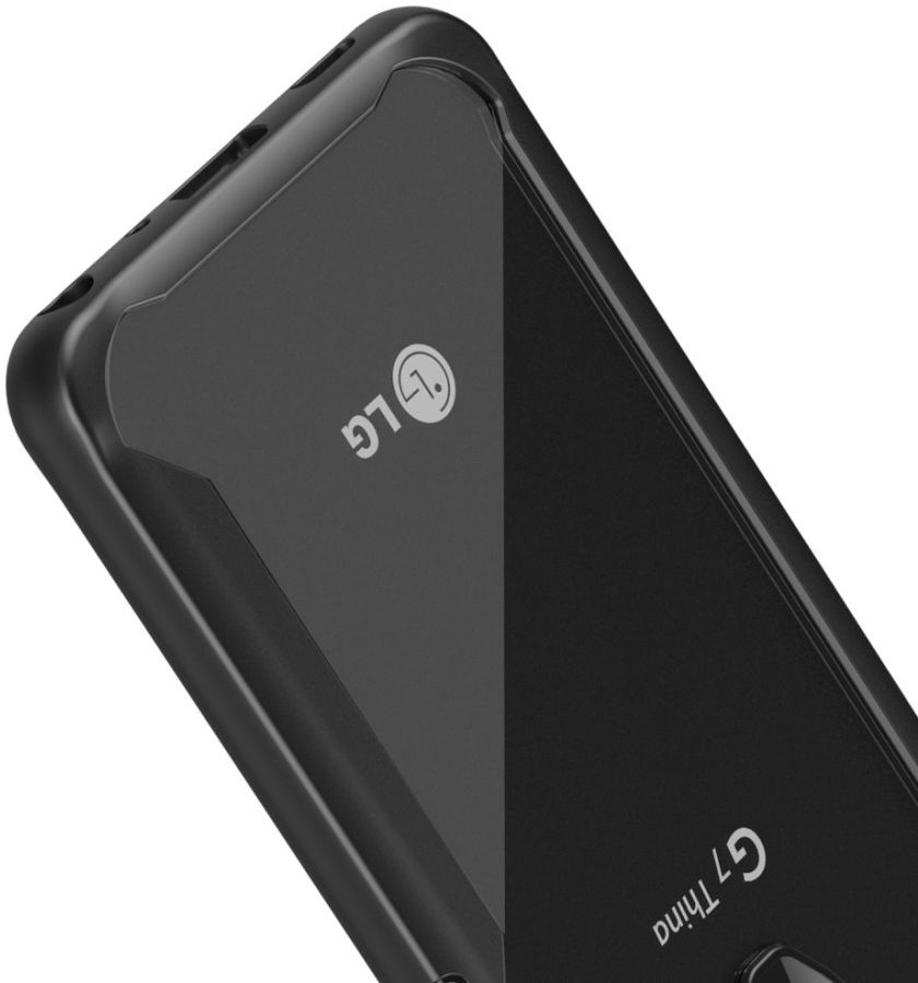 LG G7 ThinQ Hybride TPU Hoesje Zwart afbeelding 6