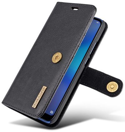 Huawei P20 Lite Leren Portemonnee Hoesje Zwart afbeelding 1