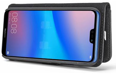 Huawei P20 Lite Leren Portemonnee Hoesje Zwart afbeelding 10