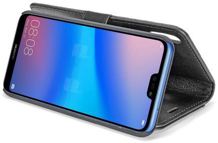 Huawei P20 Lite Leren Portemonnee Hoesje Zwart afbeelding 12