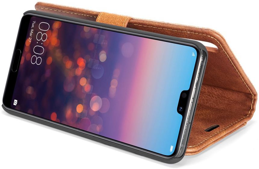 Huawei P20 Leren Portemonnee Hoesje Bruin afbeelding 15