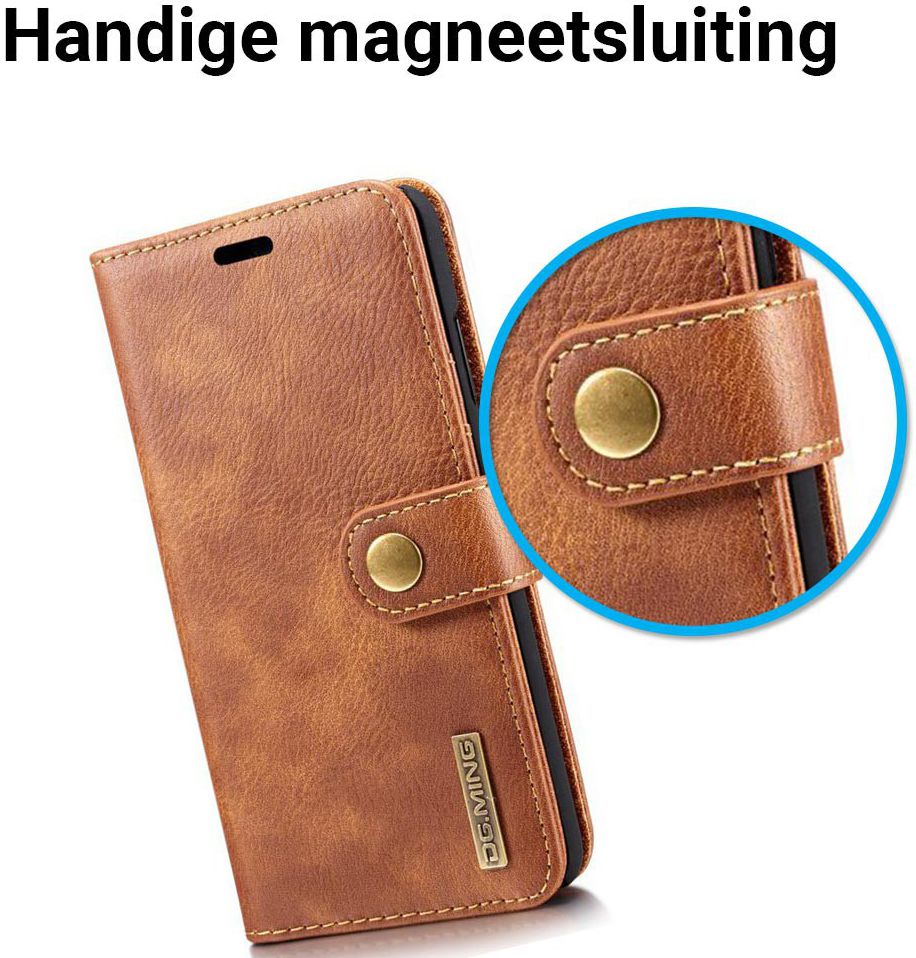 Huawei P20 Leren Portemonnee Hoesje Bruin afbeelding 6