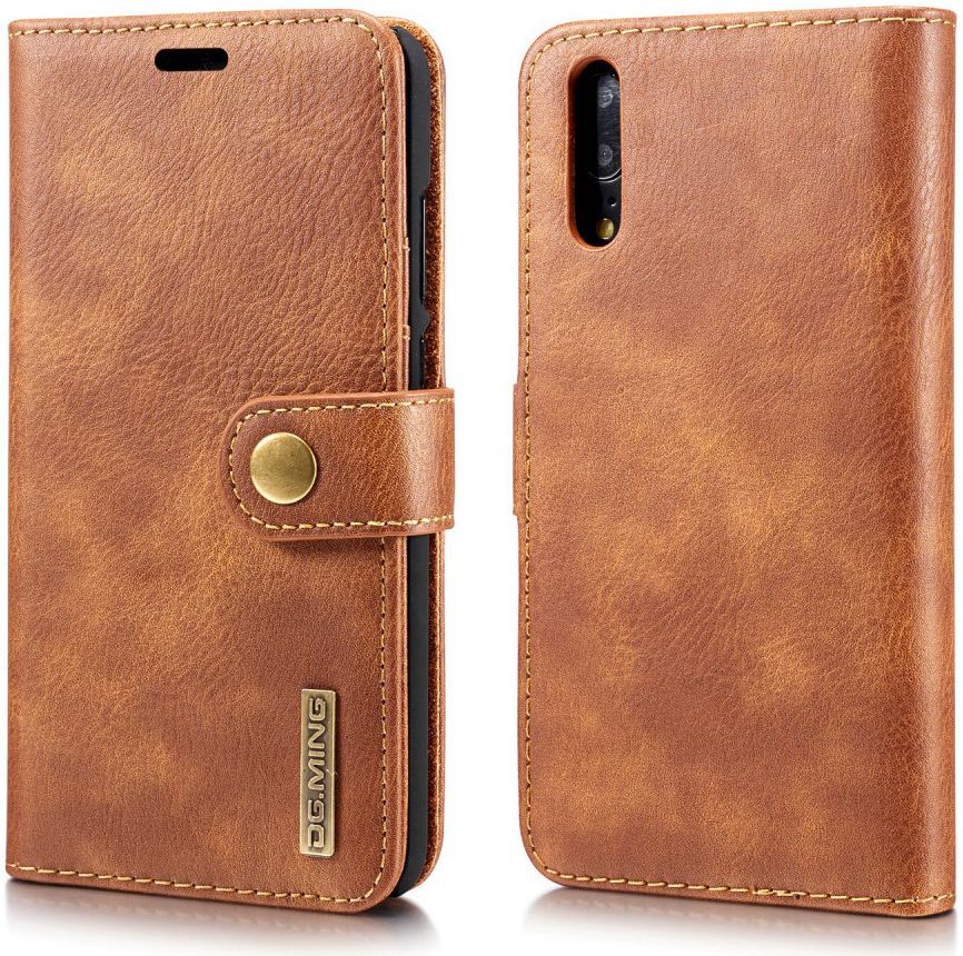 Huawei P20 Leren Portemonnee Hoesje Bruin afbeelding 10