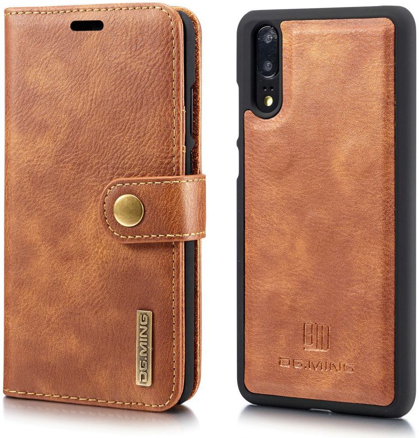 Huawei P20 Leren Portemonnee Hoesje Bruin afbeelding 11