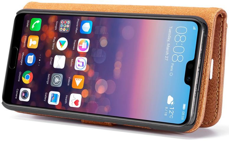 Huawei P20 Leren Portemonnee Hoesje Bruin afbeelding 17