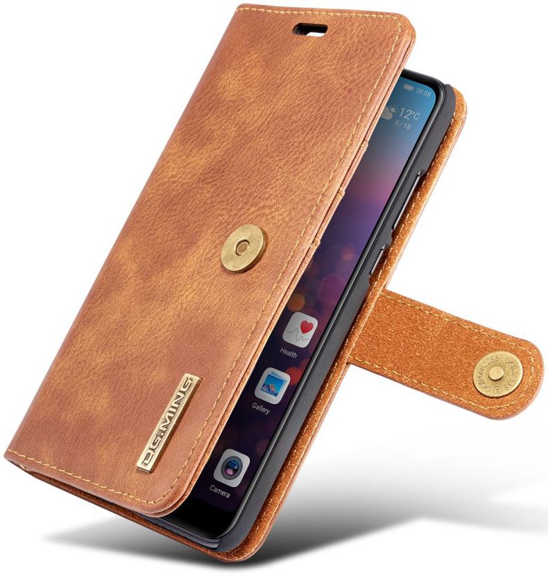 Huawei P20 Leren Portemonnee Hoesje Bruin afbeelding 1