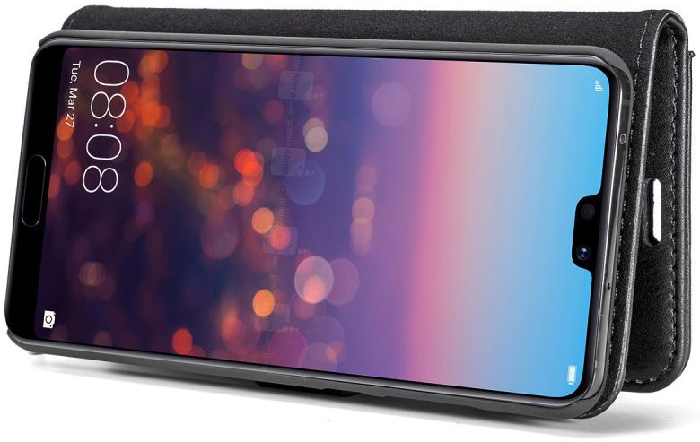 Huawei P20 Pro Echt Leren Portemonnee Hoesje Zwart afbeelding 12