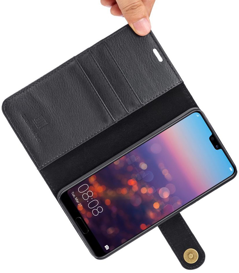 Huawei P20 Pro Echt Leren Portemonnee Hoesje Zwart afbeelding 13
