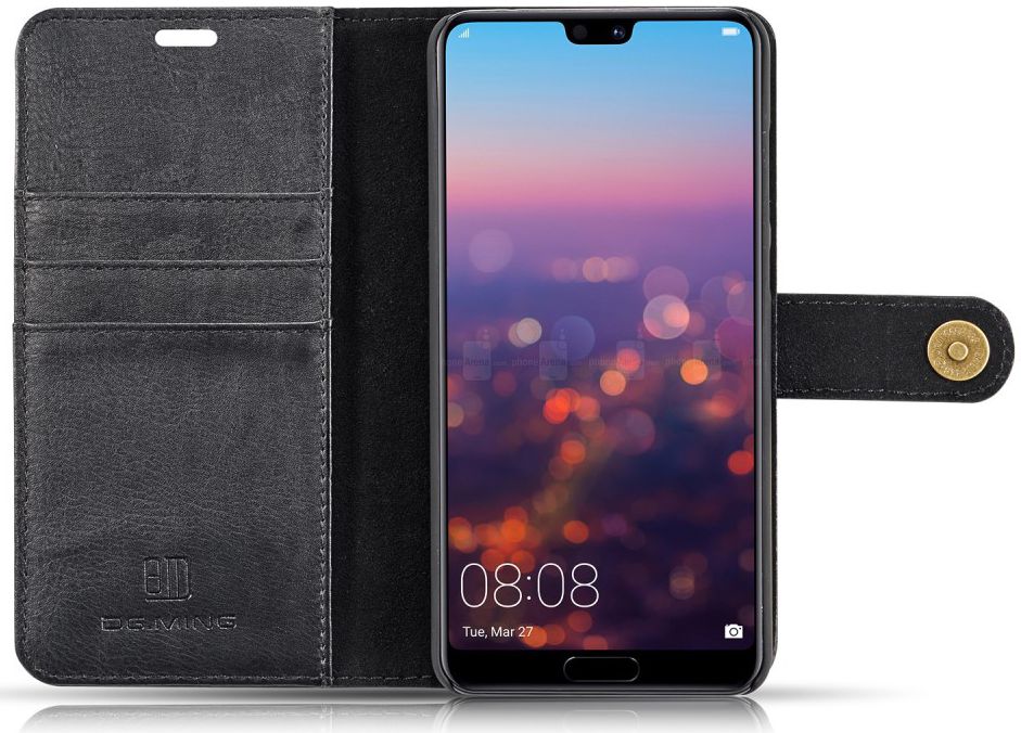 Huawei P20 Pro Echt Leren Portemonnee Hoesje Zwart afbeelding 5