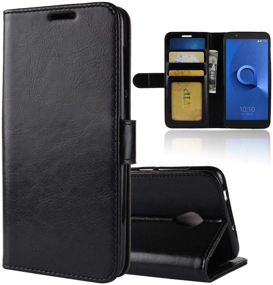 Alcatel 1X Portemonnee Hoesje Zwart afbeelding 1