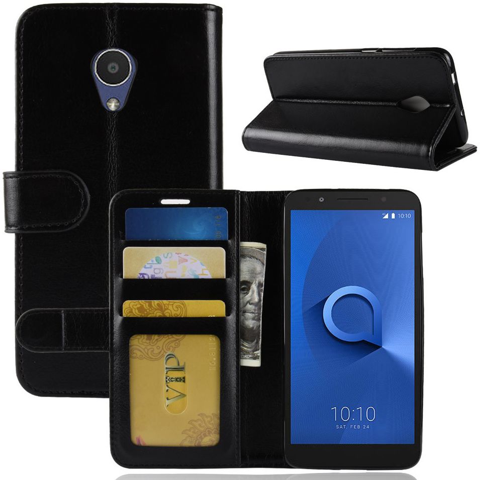 Alcatel 1X Portemonnee Hoesje Zwart afbeelding 2