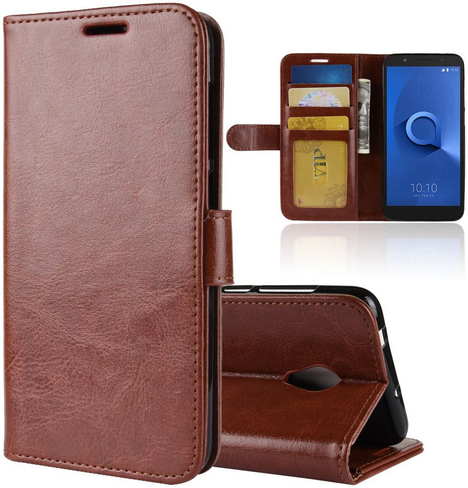 Alcatel 1X Portemonnee Hoesje Bruin afbeelding 1