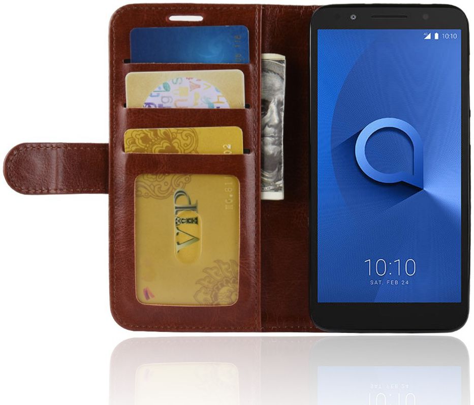 Alcatel 1X Portemonnee Hoesje Bruin afbeelding 4